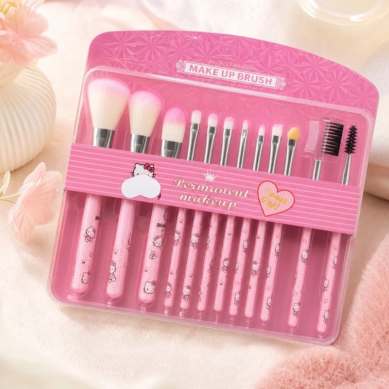 Beauty Makeup Kit - Hello Kitty 12 Parçalı Makyaj Fırça