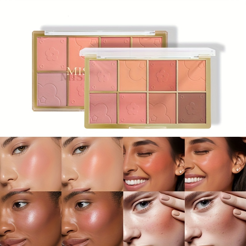 Beauty Flower Makeup - 8 Renkli Mat Allık Paleti Taşınabilir